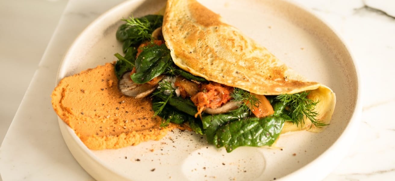 um omelete bem gostoso com legumes